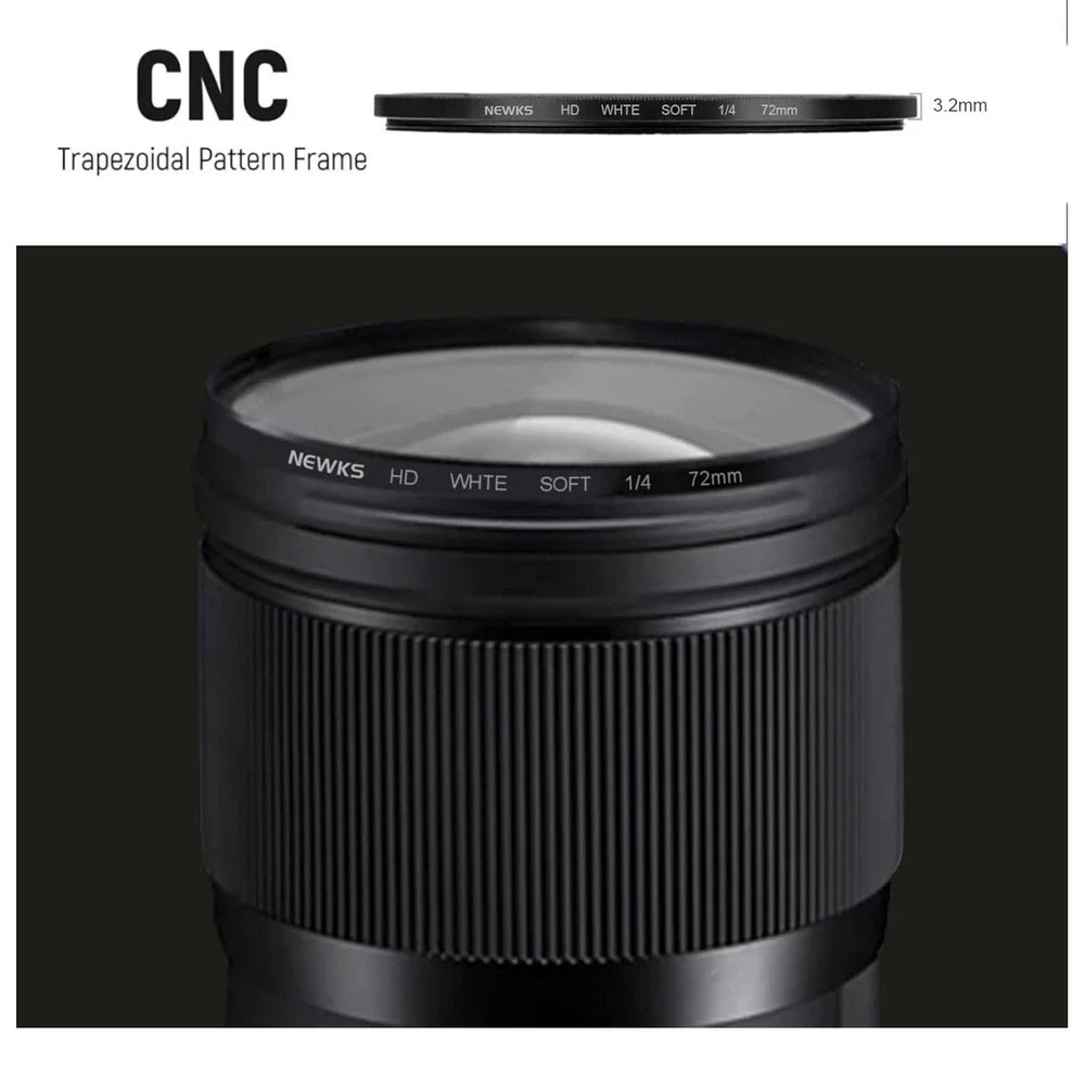 NEWKS 82mm Soft White Diffusion 1/4‎ Filter Mist Dreamy Cinematic Effect Filter